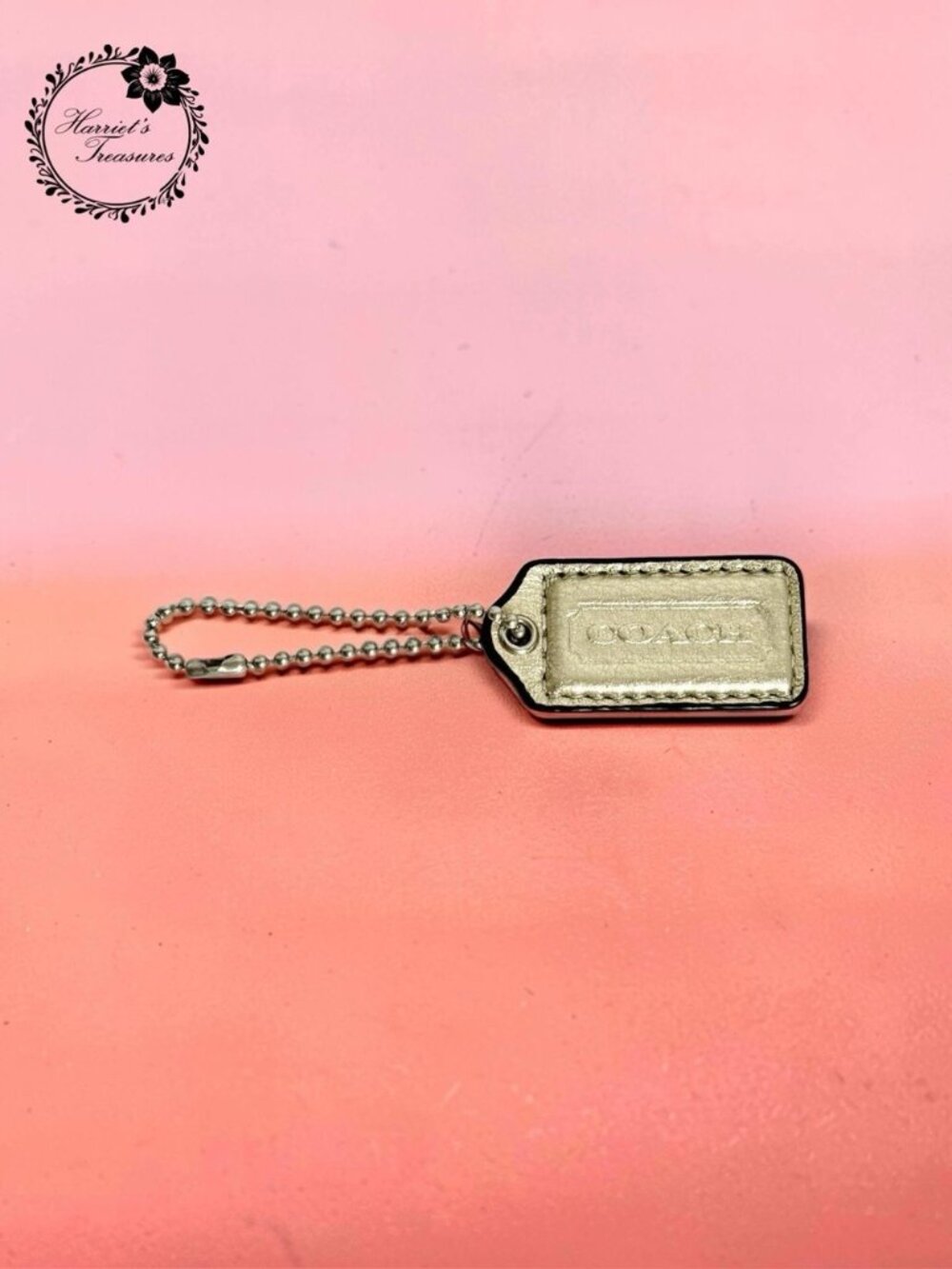 Coach Metallic Gold Leather Bag Tag
